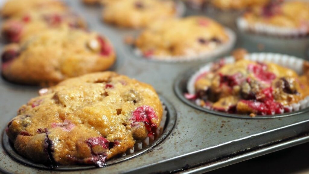 Cupcakes in muffin tin with date paste as a healthy sweetener